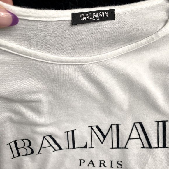 Balmain Paris - white tank top shirt with buttons- used - Picture 1 of 8